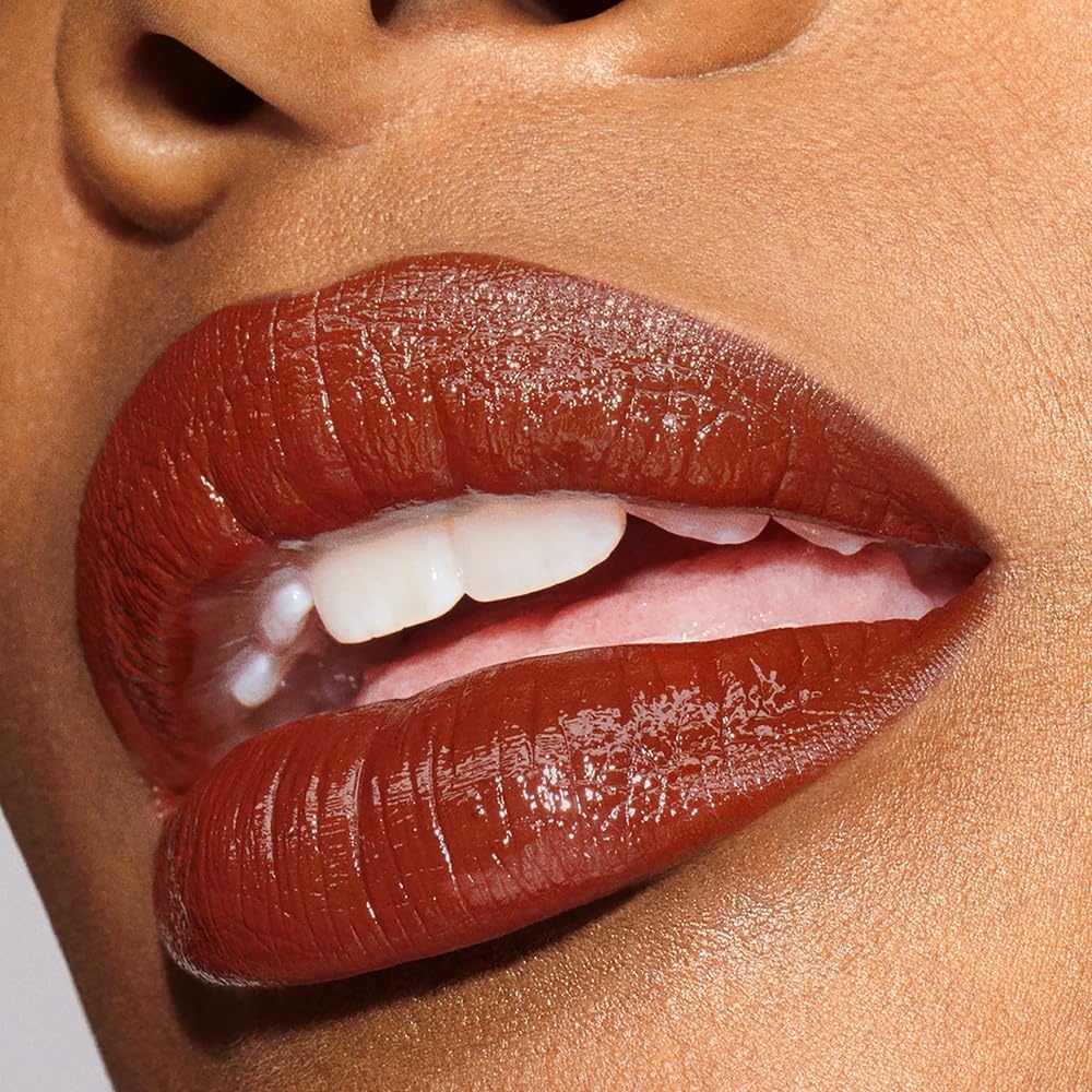 image:imageEste Lauder Pure Color Explicit LongLasting Slick Shine Slim Lipstick for Women Plumping amp Hydrating803 Second Glance A rich chocolate brown with warm undertones