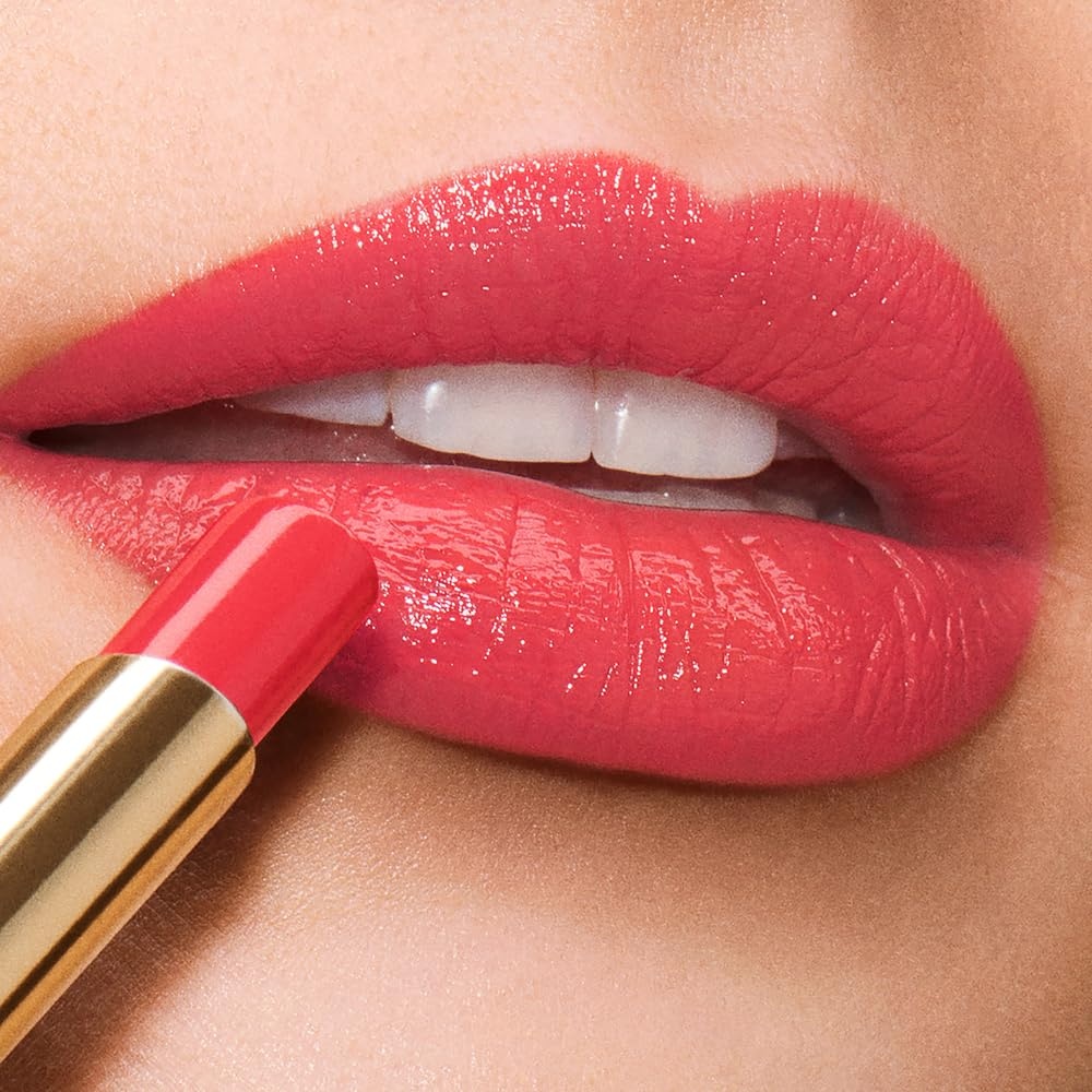 image:imageEste Lauder Pure Color Explicit LongLasting Slick Shine Slim Lipstick for Women Plumping amp Hydrating940 Without Pause A midtone coral with warm undertones