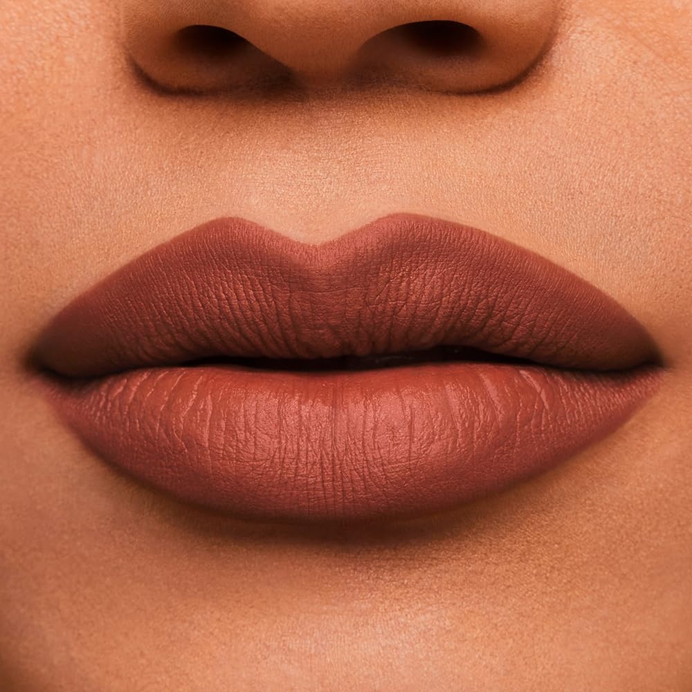 image:imageEste Lauder Pure Color LongLasting Matte Lipstick for Women with Matte Finish Plumping amp Nourishing 012 Ounce681 Lure You In A rust color with a warm undertone