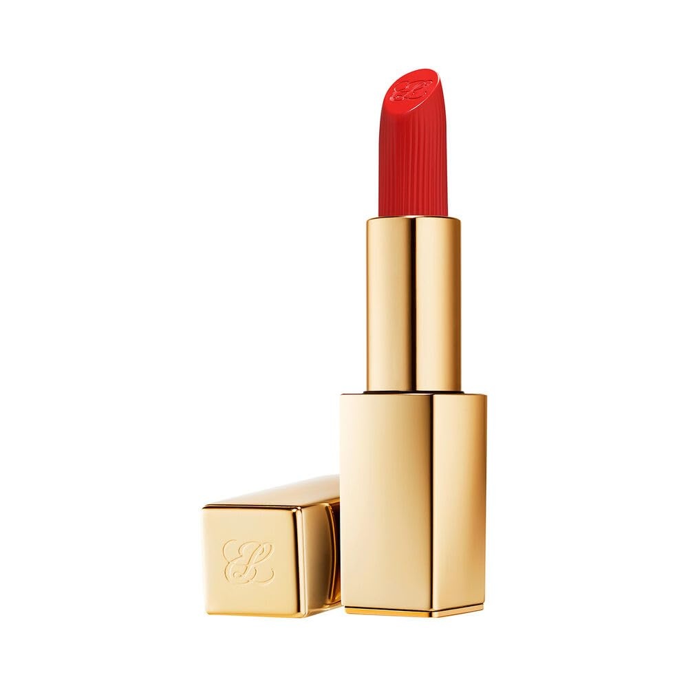 image:imageEste Lauder Pure Color LongLasting Matte Lipstick for Women with Matte Finish Plumping amp Nourishing 012 Ounce699 Thrill Me A pure red with a warm undertone