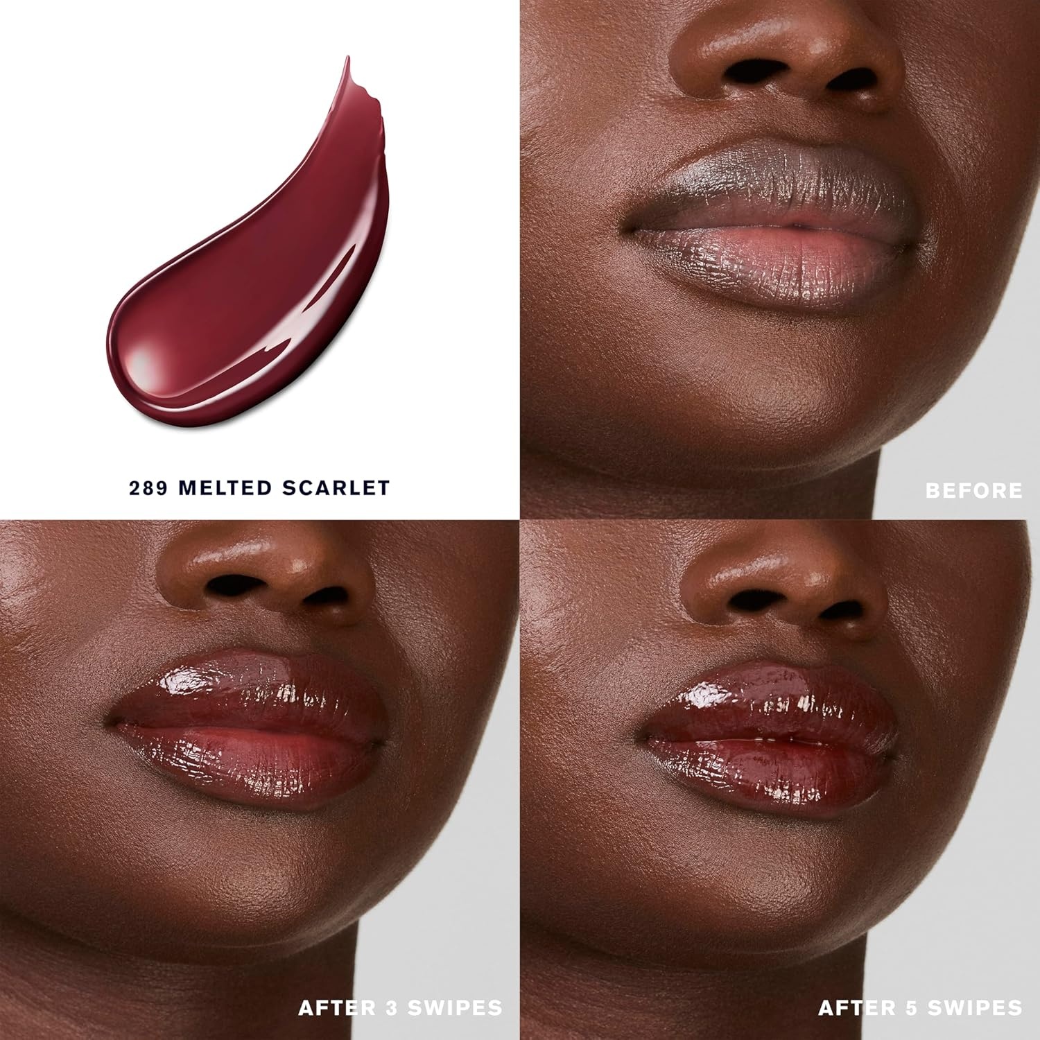 image:imageEste Lauder Pure Color MeltOn Glosstick for Lips Plumping amp Moisturizing Lip Gloss289 Melted Scarlet A burgundy plum with cool undertones