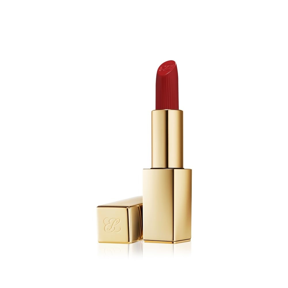 image:imageEste Lauder Pure Color LongLasting Matte Lipstick for Women with Matte Finish Plumping amp Nourishing 012 Ounce606 Red Ego A burnt red with a neutral undertone