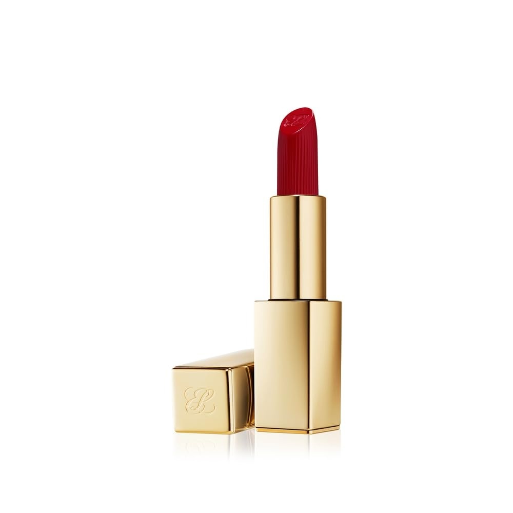 image:imageEste Lauder Pure Color LongLasting Matte Lipstick for Women with Matte Finish Plumping amp Nourishing 012 Ounce612 Lead You On A rich bluetoned red with a cool undertone